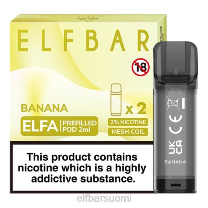 elfbar elfa esitäytetty pod - 2ml - 20mg (2 pakkausta) HZ6J105 banaani