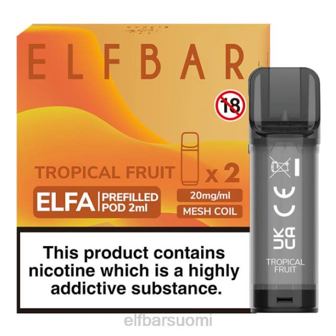 elfbar elfa esitäytetty pod - 2ml - 20mg (2 pakkausta) HZ6J120 trooppinen hedelmä